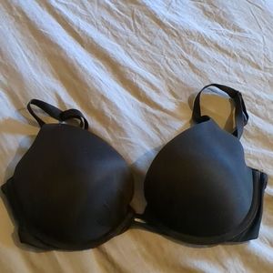(Pending) 32DD Victoria Secret Plunge Pushup Bra- Black with Clamshell Ruching